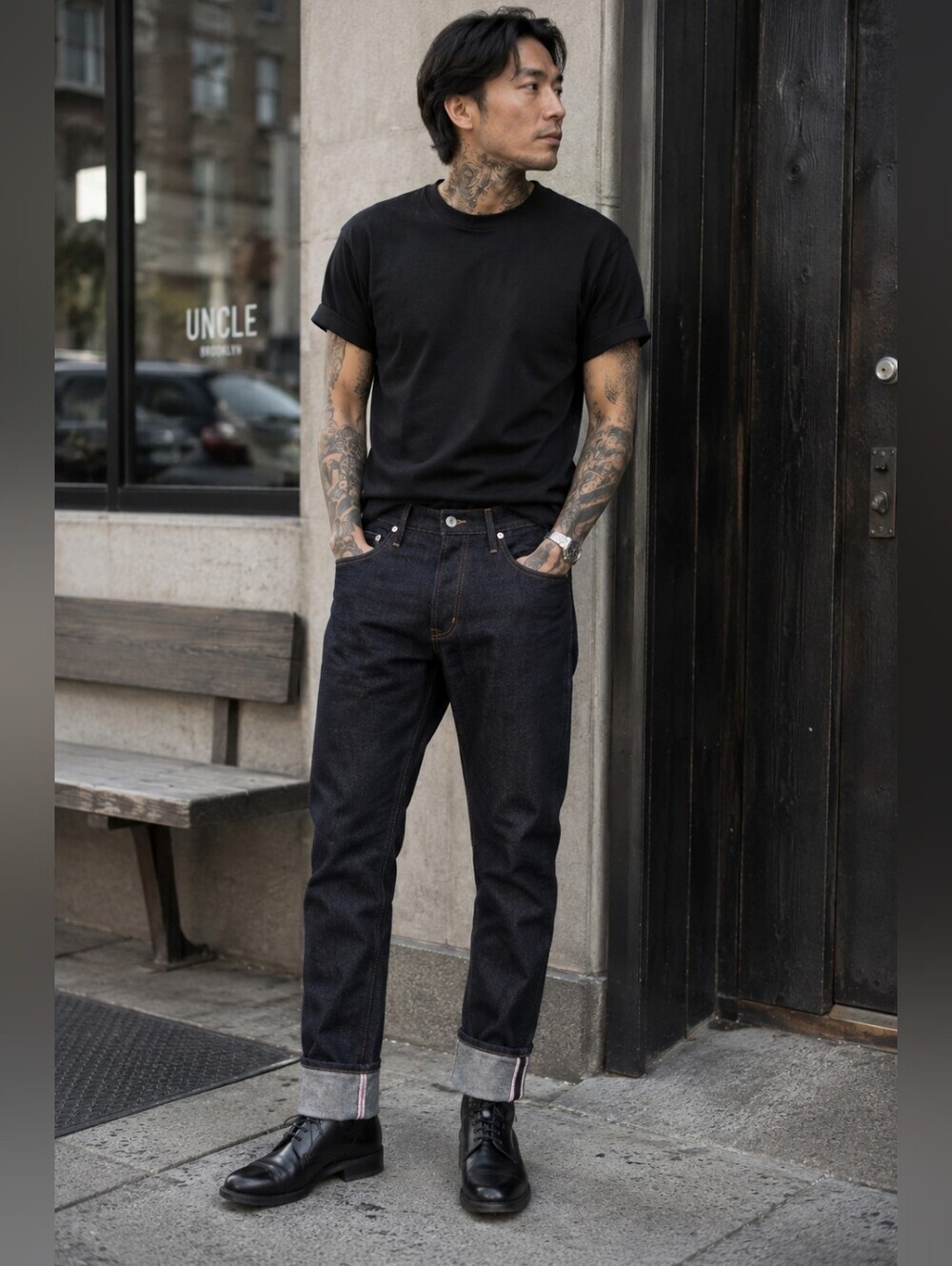 Naked & Famous Slim Guy Deep Indigo Selvedge Jeans 31x30 NWOT Hemmed